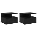 Floating Nightstand with Drawer 2 pcs Black Oak 40 x 31 x 28 cm 871757