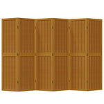 Room Divider 6 Panels Brown Solid Wood Paulownia 358825