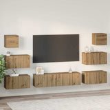 TV Cabinet Set Wall-mounted 8 pcs Artisan Oak Engineered Wood 3393155
