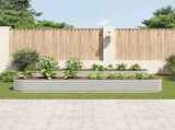 Garden Raised Bed 400x80x44 cm Galvanised Steel Silver 45516