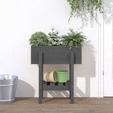 Garden Planter Grey 62x30x69 cm Solid Wood Pine 825235