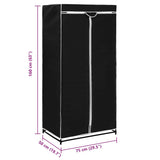 Wardrobes 2 pcs Black 75x50x160 cm 282441