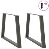 Dining Table Legs V-Shape 2 pcs Anthracite 100x cm Steel 4012582