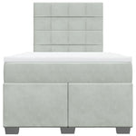 Box Spring Bed with Mattress Light Grey 120x190 cm Small Double Velvet 3290858