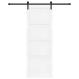 Sliding Door White and Black 83 x 232 cm Solid Pine Wood 3333201