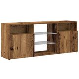 TV Cabinet with LED Lights Old Wood 120x30x50 cm Engineered Wood 856351
