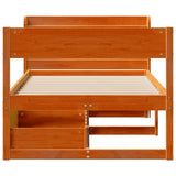 Bed Frame without Mattress Wax Brown 75x190 cm Small Single Solid Wood Pine 3307148