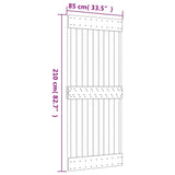 Sliding Door with Hardware Set 85x210 cm Solid Wood Pine 3203181