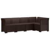 5-Seater Garden Sofa Rattan Look PP Brown 3444031