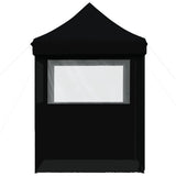 Foldable Party Tent Pop-Up with 4 Sidewalls Black 4005006