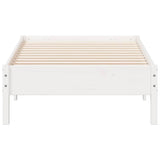 Bed Frame White Solid Pine Wood, Plywood Small Single Simple 842731