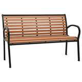 Garden Bench Black and Brown 116 cm Steel and WPC 319579