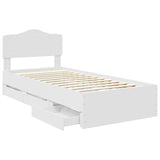 Bed Frame with Drawer White 100 x 200 cm Engineer Wood 3413033