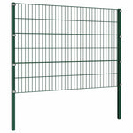 Fence Panel with Posts Iron 522x120 cm Green 278663