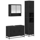 Bathroom Furniture Set 3 pcs Black Oak Engineered Wood 3402350
