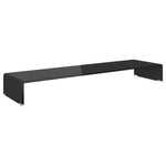 ZNTS TV Stand/Monitor Riser Glass Black 110x30x13 cm 244140