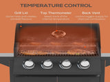 4 Burner Gas BBQ Grill Outdoor Portable Barbecue Trolley w/ Warming Rack, Side Shelves, Storage T3398P320134