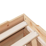 Bed Frame No Mattress Stackable 75x190 cm Small Single Solid Wood 859211