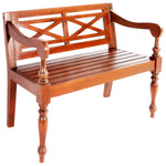 Batavia Bench 98 cm Solid Mahogany Wood Dark Brown 246968
