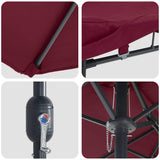 Garden Parasol Bordeaux Red 385 x 209 x 244 cm 42003279