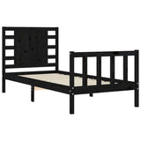 Bed Frame without Mattress Black 100x200 cm Solid Wood Pine 3192810