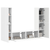 TV Cabinet Set 6 pcs White Engineered Wood 3409105