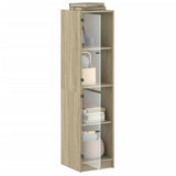 Highboard with Glass Doors Sonoma Oak 35x37x142 cm 836436
