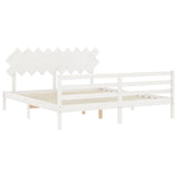 Bed Frame without Mattress White Super King Size Solid Wood 3195302