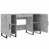 Desk Concrete Grey 140x50x75 cm Engineered Wood 829576