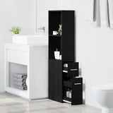 Bathroom Furniture Set Wall-mounted Black Oak 22 x 41 x 135 cm 871653