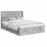 Bed Frame with Storage and Headboard Concrete Grey 140 x 190 cm 3413950