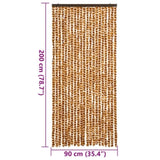 Fly Curtain Ochre and White 90x200 cm Chenille 377400