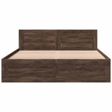 Bed Frame with Headboard without Mattress Brown Oak 160x200 cm 3295554