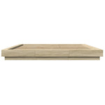 Bed Frame with LED Lights without Mattress Sonoma Oak 180x200cm 3281079