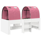 Bed with Tunnel 4 pcs White and Pink Engineered Wood 3423548