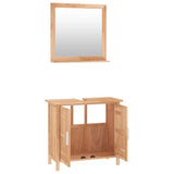 2 Piece Bathroom Furniture Set Solid Wood Walnut 3185783