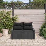 Garden Sofa with Cushion Black 123 x 62 x 69cm Poly Rattan 42006791