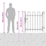 Fence Gate BOXTEL 103 x 150 cm Powder-Coated Steel Grey 42008867