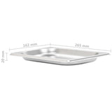 Gastronorm Containers 12 pcs GN 1/4 20 mm Stainless Steel 50899