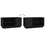 TV Cabinet Black 80x35x40.5 cm Solid Wood Pine 814408