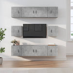8 Piece TV Cabinet Set Concrete Grey Engineered Wood 3188674