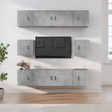 8 Piece TV Cabinet Set Concrete Grey Engineered Wood 3188674