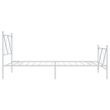 Metal Bed Frame without Mattress with Footboard White 100x190cm 376563