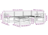 Outdoor Sofa Set 5 pcs White 59 x 59 x 37 cm Solid Acacia Wood 3387603