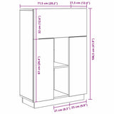 Desk Grey Sonoma 71.5 x 31.5 x 106.5 cm Engineered Wood 869487