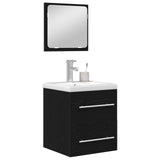 Bathroom Furniture Set 2 pcs Black Oak Engineered Wood 3393508