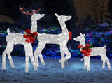 3-Piece Lighted Christmas Reindeer Family Set Outdoor Decorations, Weather Proof 2D Deer Family Set 92590347