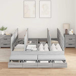 Storage Bed Frame with Drawer Grey sonoma 236.5 x 150 x 31.5 cm 3335650