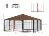 Outdoor Dog Kennel Puppy Play Pen with Canopy Garden Playpen Fence Crate Enclosure Cage Rotating T3398P376414