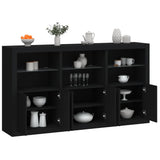 Sideboard with LED Lights Black 181.5x37x100 cm 3209150